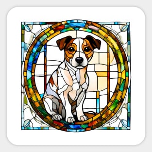 Stained Glass Jack Russell Terrier Sticker